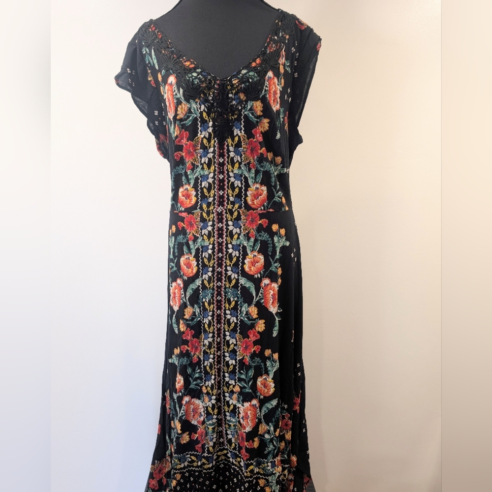 Floral Black Dress
